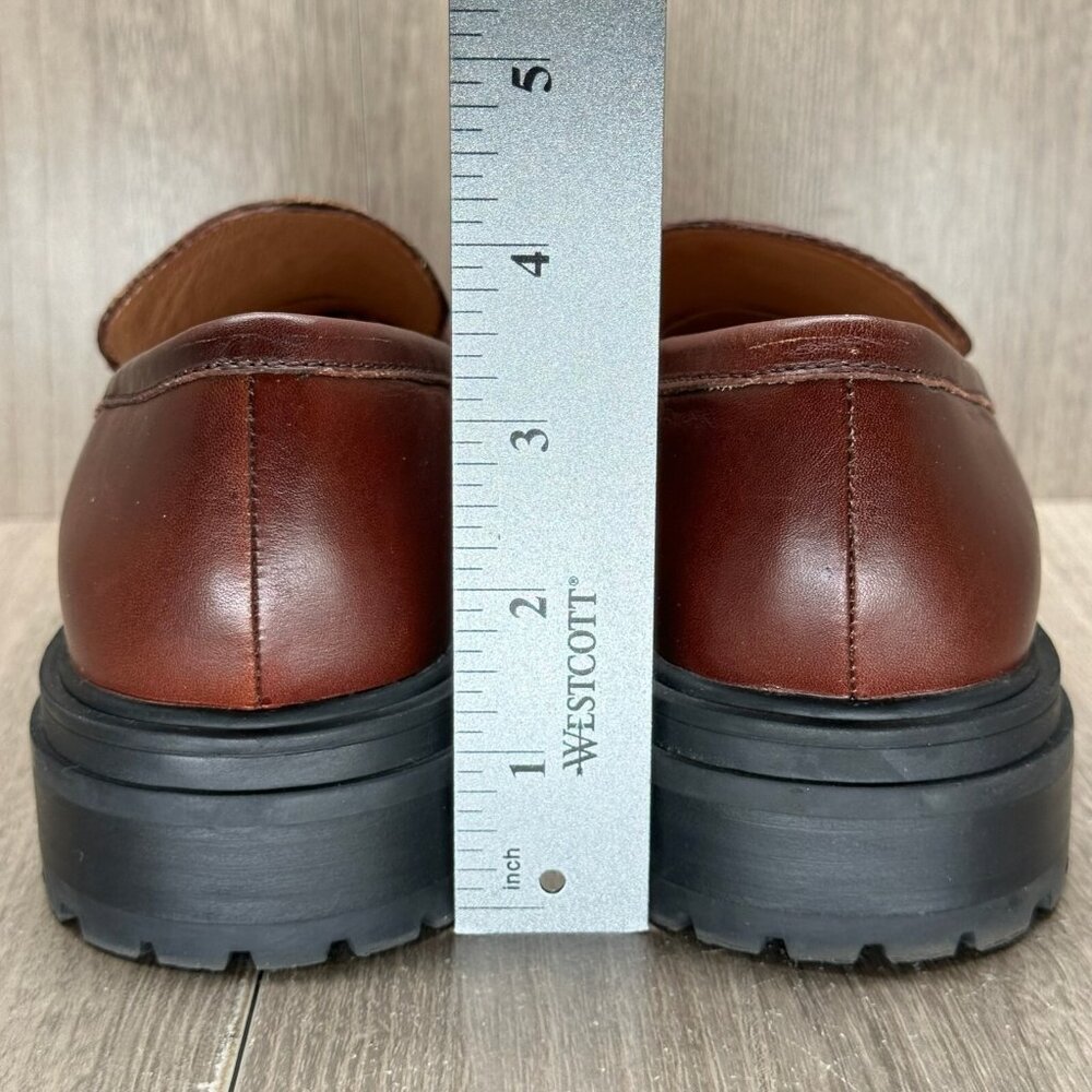 Madewell The Bradley Chunky Lugsole Loafer Women Sz 8 Leather Chunky Cherry Wood - Picture 6 of 13